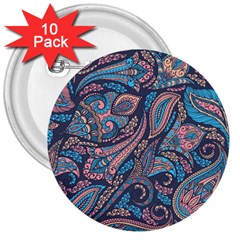 Background Ornament Paisley 3  Buttons (10 Pack) 