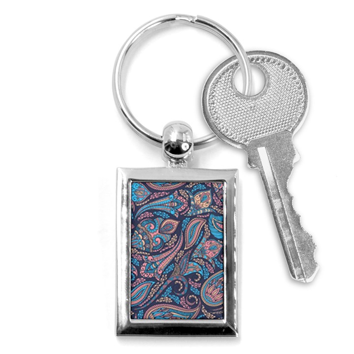 Background Ornament Paisley Key Chain (Rectangle)