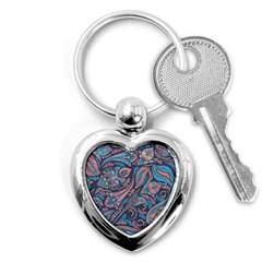 Background Ornament Paisley Key Chain (heart)