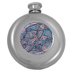 Background Ornament Paisley Round Hip Flask (5 Oz)