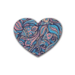 Background Ornament Paisley Rubber Coaster (heart) by Jancukart