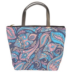 Background Ornament Paisley Bucket Bag by Jancukart