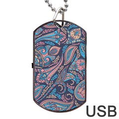 Background Ornament Paisley Dog Tag Usb Flash (one Side)