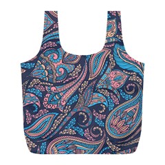 Background Ornament Paisley Full Print Recycle Bag (l)