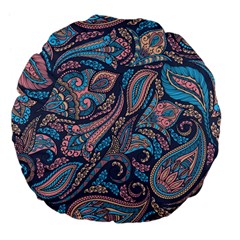 Background Ornament Paisley Large 18  Premium Flano Round Cushions