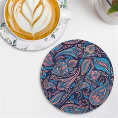 Background Ornament Paisley Uv Print Round Tile Coaster by Jancukart