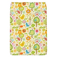 Nature Doodle Art Trees Birds Owl Children Pattern Multi Colored Removable Flap Cover (l)