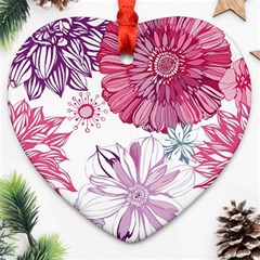 Red And Pink Flowers Vector Art Asters Patterns Backgrounds Ornament (heart)