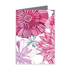 Red And Pink Flowers Vector Art Asters Patterns Backgrounds Mini Greeting Card