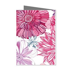 Red And Pink Flowers Vector Art Asters Patterns Backgrounds Mini Greeting Cards (pkg Of 8)