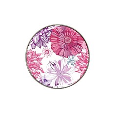 Red And Pink Flowers Vector Art Asters Patterns Backgrounds Hat Clip Ball Marker (10 Pack)