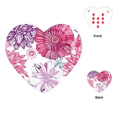 Red And Pink Flowers Vector Art Asters Patterns Backgrounds Playing Cards Single Design (heart)