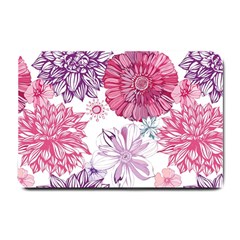 Red And Pink Flowers Vector Art Asters Patterns Backgrounds Small Doormat