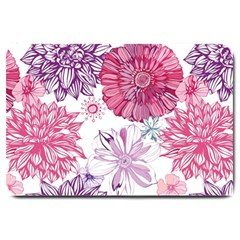 Red And Pink Flowers Vector Art Asters Patterns Backgrounds Large Doormat