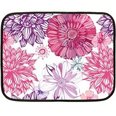 Red And Pink Flowers Vector Art Asters Patterns Backgrounds One Side Fleece Blanket (mini)