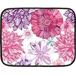 Red And Pink Flowers Vector Art Asters Patterns Backgrounds One Side Fleece Blanket (Mini) 35 x27  Blanket