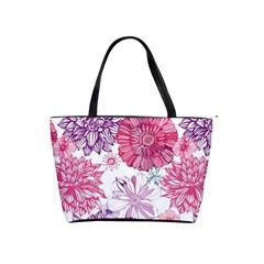 Red And Pink Flowers Vector Art Asters Patterns Backgrounds Classic Shoulder Handbag