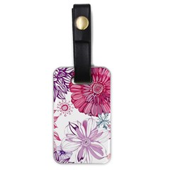 Red And Pink Flowers Vector Art Asters Patterns Backgrounds Luggage Tag (one Side)