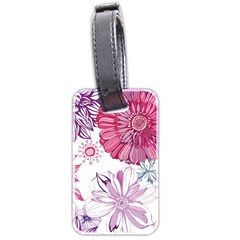 Red And Pink Flowers Vector Art Asters Patterns Backgrounds Luggage Tag (two Sides)