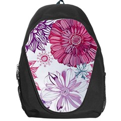 Red And Pink Flowers Vector Art Asters Patterns Backgrounds Backpack Bag