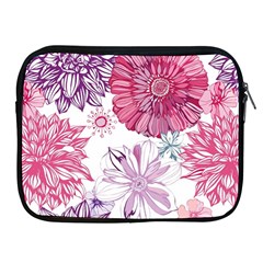 Red And Pink Flowers Vector Art Asters Patterns Backgrounds Apple Ipad 2/3/4 Zipper Cases