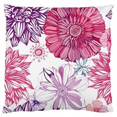 Red And Pink Flowers Vector Art Asters Patterns Backgrounds Standard Premium Plush Fleece Cushion Case (one Side) by Jancukart