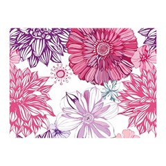 Red And Pink Flowers Vector Art Asters Patterns Backgrounds Premium Plush Fleece Blanket (mini) by Jancukart