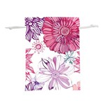 Red And Pink Flowers Vector Art Asters Patterns Backgrounds Lightweight Drawstring Pouch (L) Front