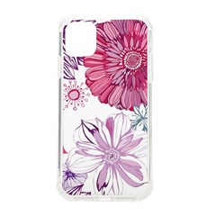 Red And Pink Flowers Vector Art Asters Patterns Backgrounds Iphone 11 Tpu Uv Print Case by Jancukart