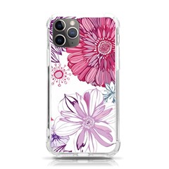 Red And Pink Flowers Vector Art Asters Patterns Backgrounds Iphone 11 Pro 5 8 Inch Tpu Uv Print Case