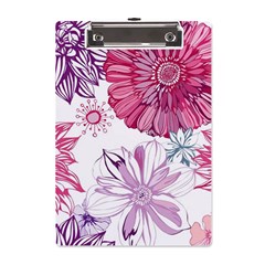 Red And Pink Flowers Vector Art Asters Patterns Backgrounds A5 Acrylic Clipboard