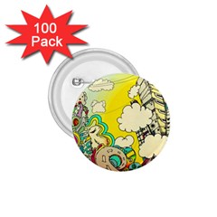 Doodle Wallpaper Artistic Surreal 1 75  Buttons (100 Pack) 