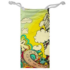 Doodle Wallpaper Artistic Surreal Jewelry Bag by Jancukart