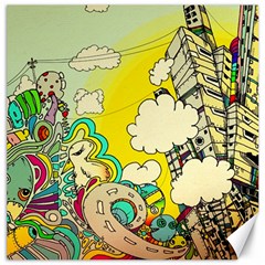 Doodle Wallpaper Artistic Surreal Canvas 12  X 12 