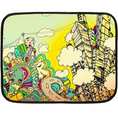 Doodle Wallpaper Artistic Surreal One Side Fleece Blanket (mini)