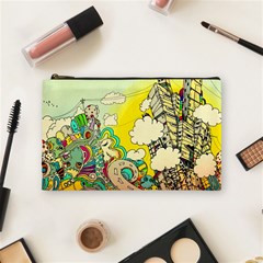 Doodle Wallpaper Artistic Surreal Cosmetic Bag (medium)