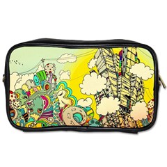 Doodle Wallpaper Artistic Surreal Toiletries Bag (two Sides)