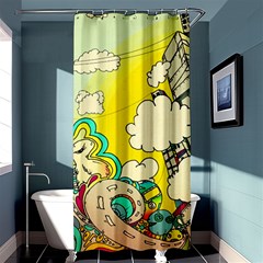 Doodle Wallpaper Artistic Surreal Shower Curtain 36  X 72  (stall) 