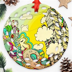 Doodle Wallpaper Artistic Surreal Ornament (round Filigree)