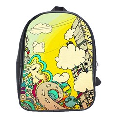 Doodle Wallpaper Artistic Surreal School Bag (xl)