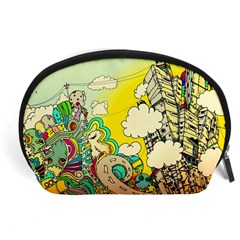 Doodle Wallpaper Artistic Surreal Accessory Pouch (large)