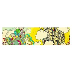 Doodle Wallpaper Artistic Surreal Oblong Satin Scarf (16  X 60 )