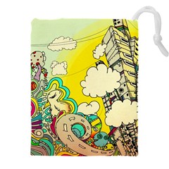 Doodle Wallpaper Artistic Surreal Drawstring Pouch (5xl) by Jancukart