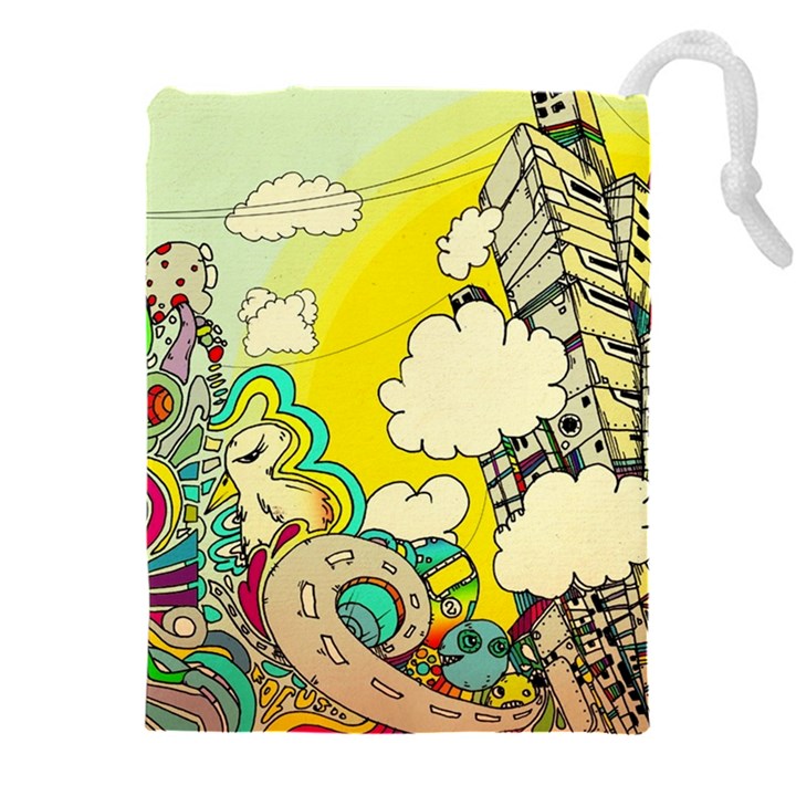 Doodle Wallpaper Artistic Surreal Drawstring Pouch (5XL)