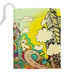 Doodle Wallpaper Artistic Surreal Drawstring Pouch (5XL) Back