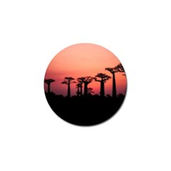 Baobabs Trees Silhouette Landscape Sunset Dusk Golf Ball Marker (10 Pack) by Jancukart