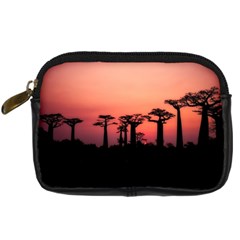 Baobabs Trees Silhouette Landscape Sunset Dusk Digital Camera Leather Case