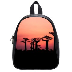 Baobabs Trees Silhouette Landscape Sunset Dusk School Bag (small)