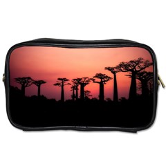 Baobabs Trees Silhouette Landscape Sunset Dusk Toiletries Bag (two Sides) by Jancukart