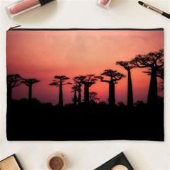 Baobabs Trees Silhouette Landscape Sunset Dusk Cosmetic Bag (xxxl)